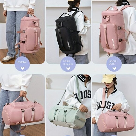 Travel Passions - Pink Portable Multifunctional Duffle Backpack main image 7
